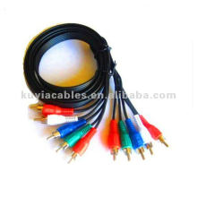6FT COMPONENT AUDIO VIDEO CABLE 5 RCA HDTV DVD VCR